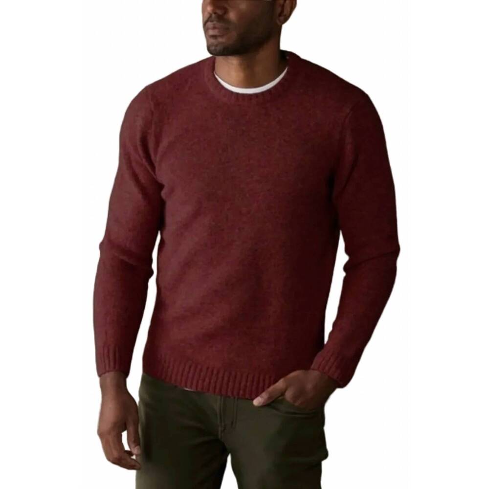 NEW THE NORMAL BRAND homebound crewneck sweater in redwood